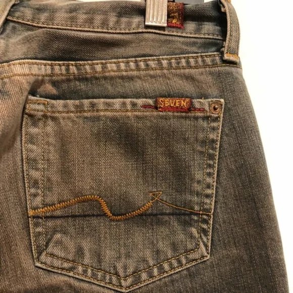 7 For All Mankind Jeans Seven Boot Leg Low Rise Waist Sz 28 #184 - Picture 4 of 7